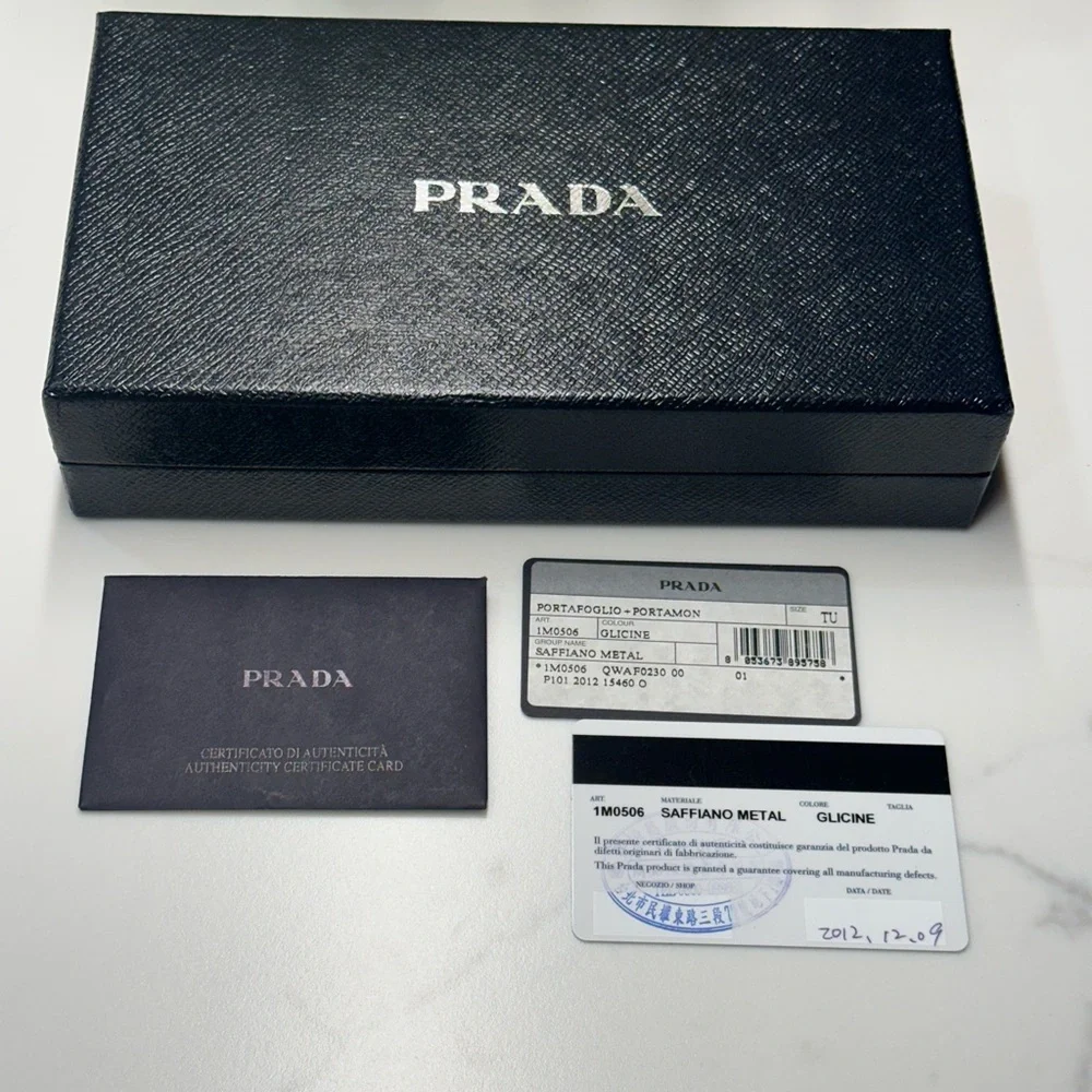 Prada Saffiano Continental Wallet in Lilac Full Inclusion EUC